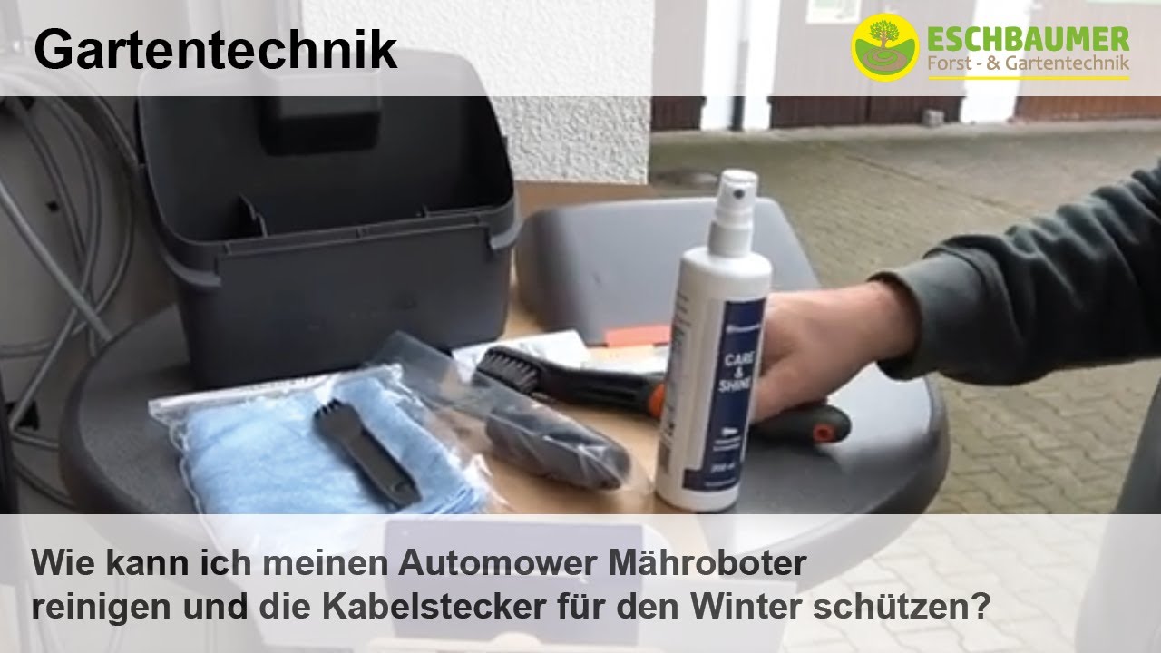 Wie kann ich meinen Automower Mähroboter reinigen und die Kabelstecker ...