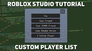 How to make a custom player list for your game!, Roblox Studio Tutorial