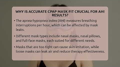 Why Is Accurate CPAP Mask Fit Crucial For AHI Results? - Sleep Apnea Support Network