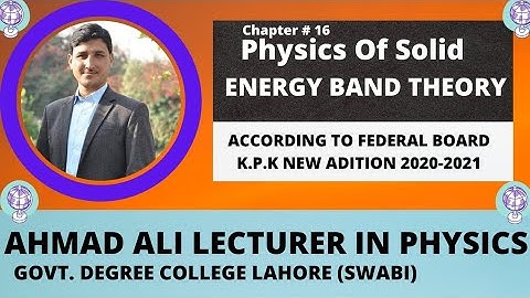 L#16.1 Energy Band Theory |Conductors | Insulators |Semiconductors