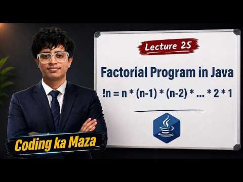Factorial Program in Java | Practice Program #8 | Complete Java Course #25 | Coding ka Maza