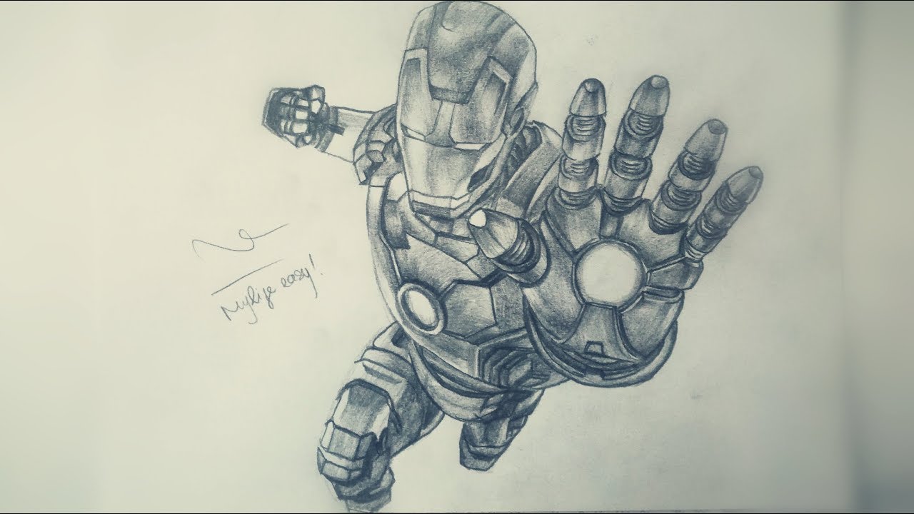 Học Vẽ Người Sắt (Iron Man) || Drawing Iron Man, Tutorial Draw Step By Step  With Pencil 2B! - Youtube