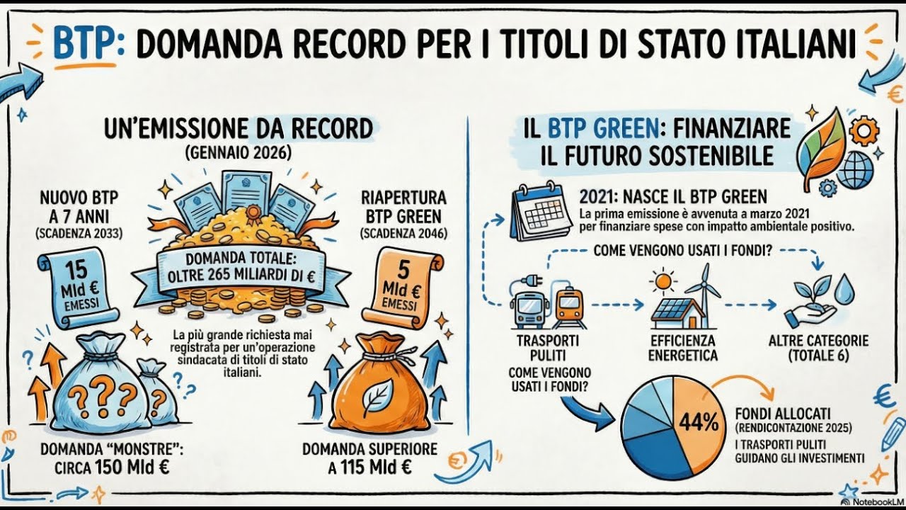Nuovo BTP 7 Anni e BTP Green 2046: Analisi Rendimenti (3,15% - 4,10%) e conviene investire?