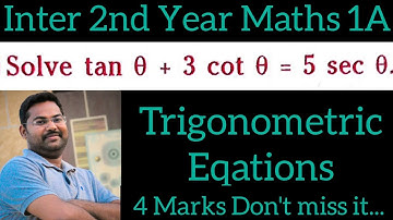 Trigonometric Equations in telugu@maths naresh eclass