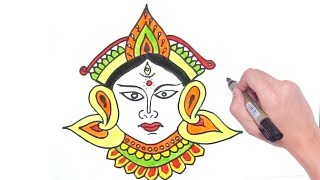 how to draw maa durga easily maa durga drawing step by step for beginners maa durga