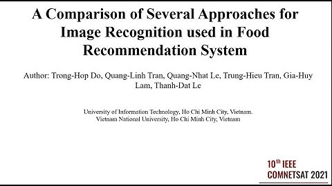 A Comparison of Several Approaches for Image Recognition used in Food Recommendation System.