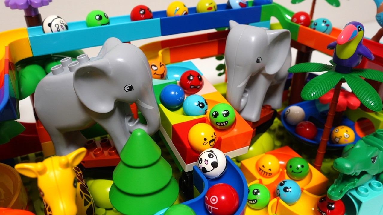 Satisfying Building Blocks Extremely popular! The elephant and safari park block coaster!