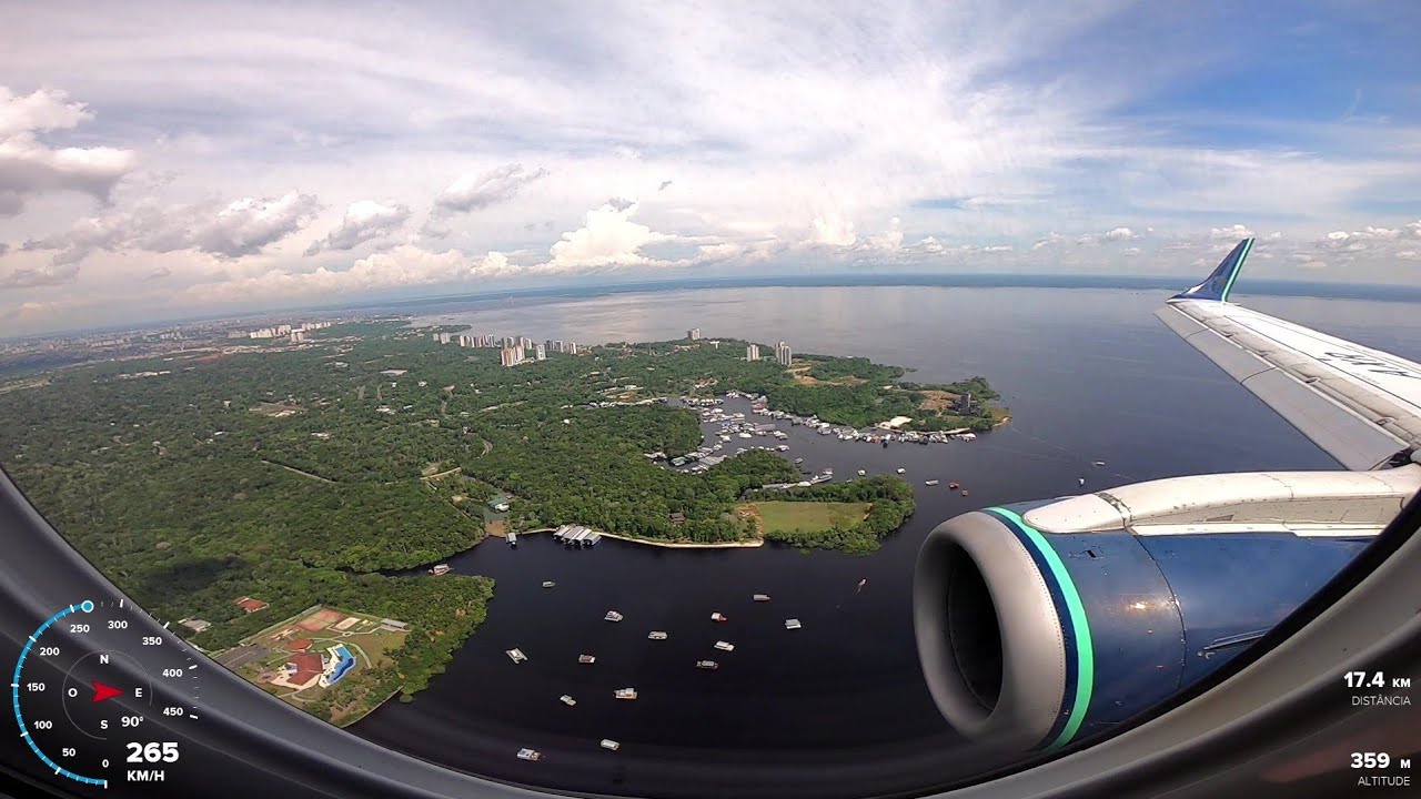 Pouso em Manaus com vista para o Rio Negro