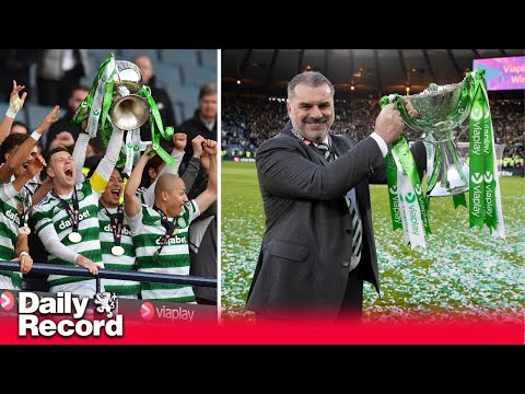 Celtic celebrate winning Viaplay Cup following 2-1 win over Rangers
