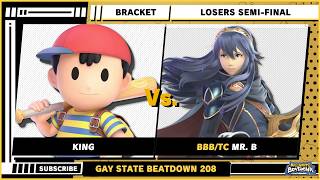 Gay State Beatdown 208 - Losers Semi-Final - King (Ness) VS Mr. B (Lucina) - SSBU