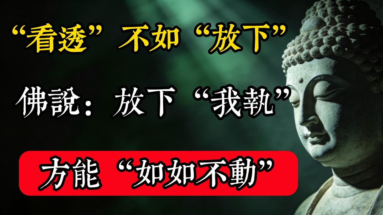 “看透”不如“放下”，佛說：放下“我執”，方能“如如不動”！
