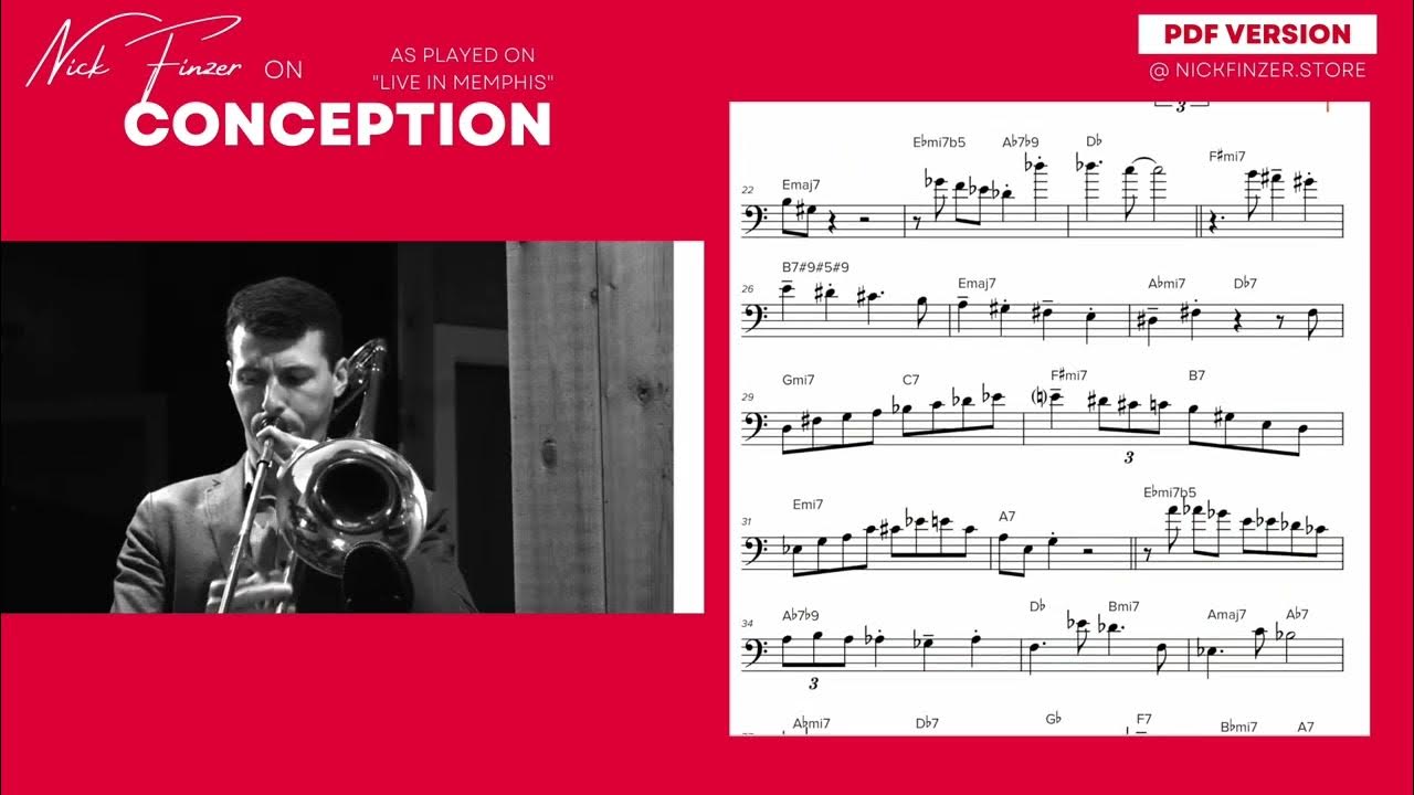 Conception Jazz Trombone Solo by Nick Finzer (Transcription with PDF