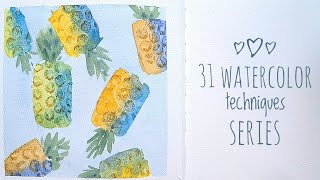 Watercolor Texture Using Bubble Wrap | Easy Pineapple Painting