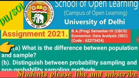 DU/SOL AssignmentI2021IB.A.(Prog) Semester-IV (CBCS)Economics: Data Analysis (SEC)(Code : 62273424