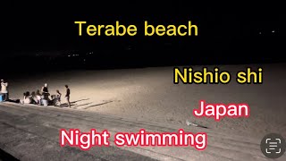 Night Swimming At Terabe Beach Nishio City Japan July 30 2021