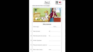 FLYERS AUTHENTIC PRACTICE TEST 4 LISTENING TEST 1 PART 2