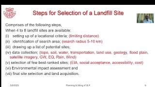 Famous M5 L3 Planning aspects for sanitary Landfil sites Wealth
