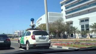 Google street view car in Dubai near al Gharhoud