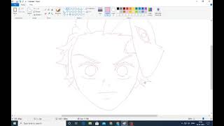 TANJIRO KAMADO drawing on MS paint  |  [ Timelapse ]   . #demon slayer