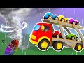 The tow truck needs help! Street vehicles &amp; working machines. Car cartoons for kids.