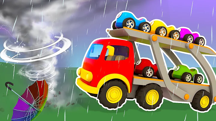 The tow truck needs help! Street vehicles & working machines. Car cartoons for kids.