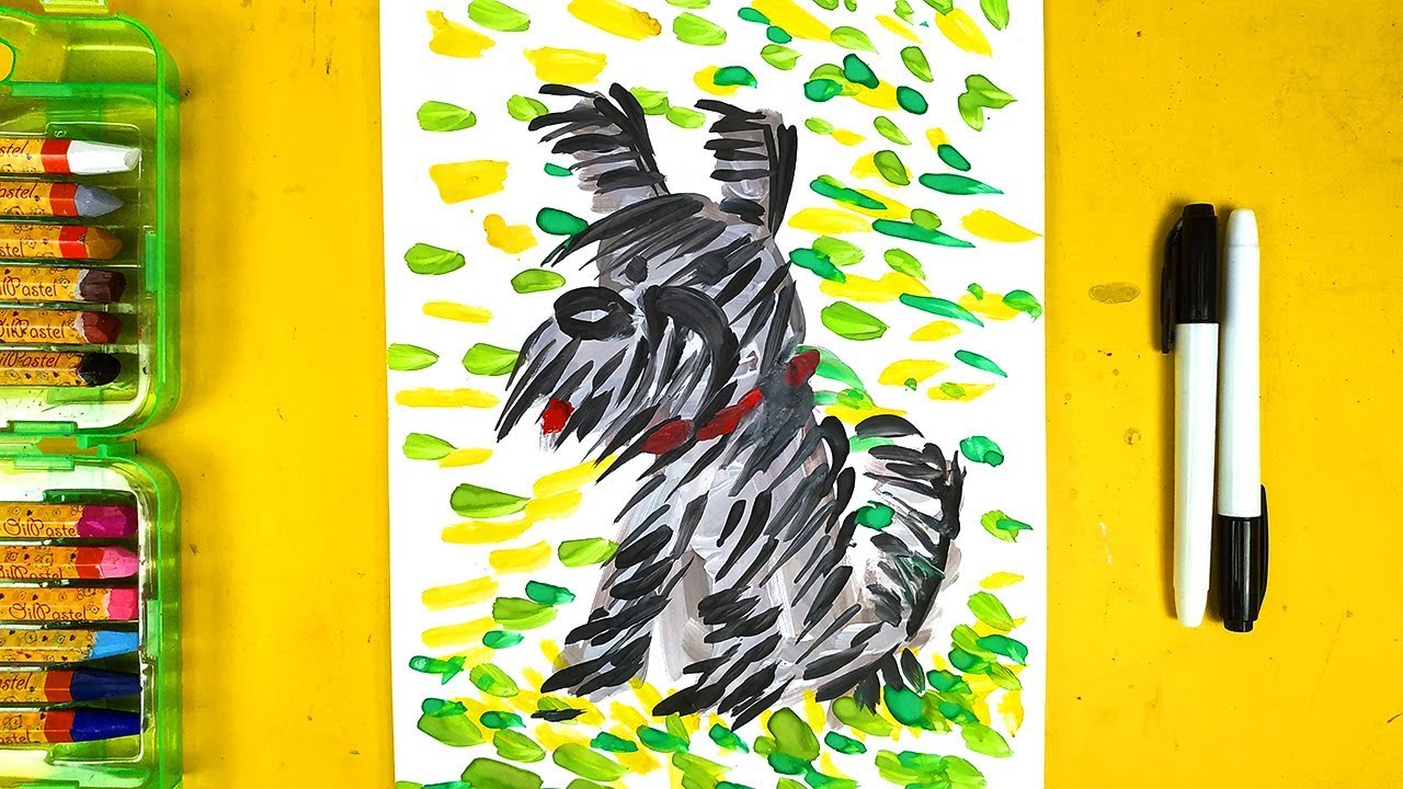 Рисуем гуашью рыба кит папа рисует