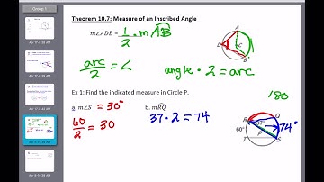 10 4 Inscribed Angles Video