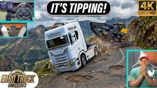 000 HP Scania vs. Heavy Excavator Deliveries... Until THIS Happened! (ETS2) | ETS2 with Moza Wheel screenshot 5