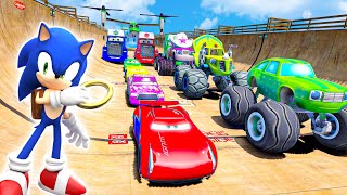 GTA 5 SPIDER-MAN 2, POPPY PLAYTIME, SONIC Join in Epic New Stunt Racing #946