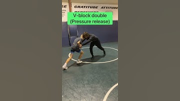 V-block double leg takedown wrestling technique