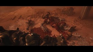 DOOM: The Dark Ages mech demon explosion cutscene