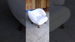 White wool fabric Finn Juhl pelican chair replica #loungechair #scandinavianstyle
