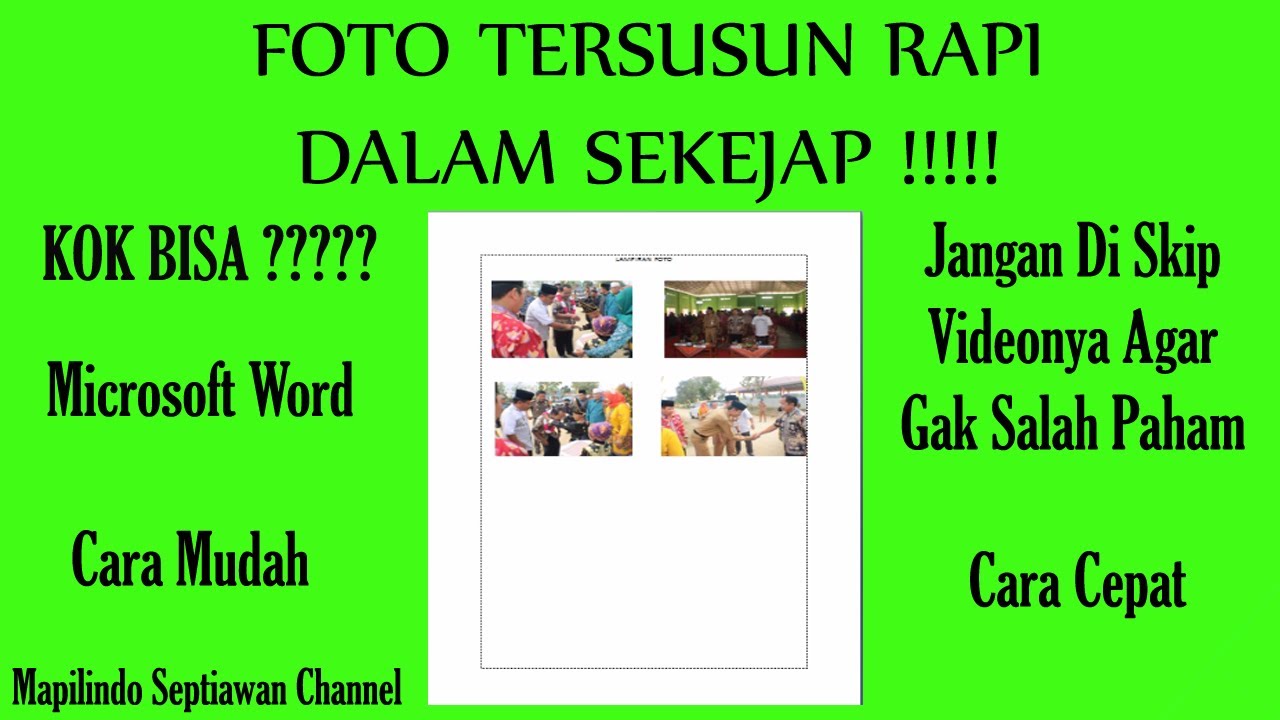 cara mudah merapikan foto microsoft word 
