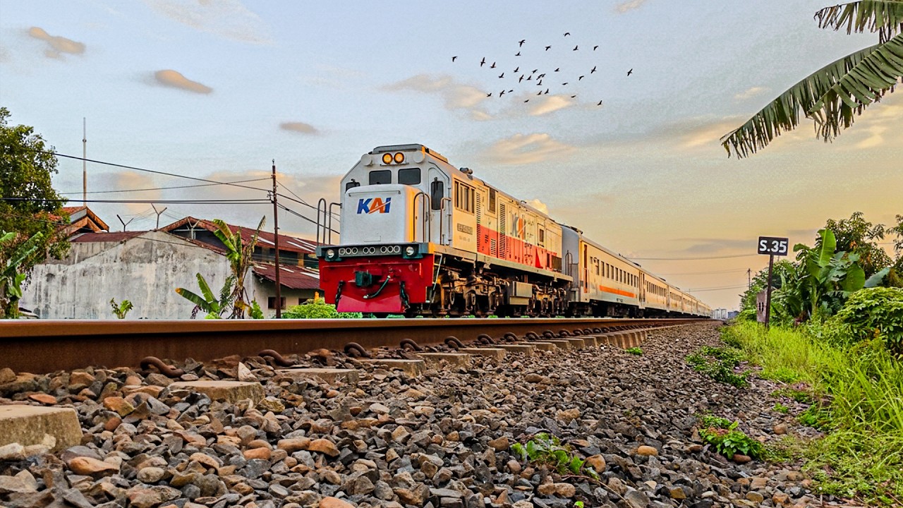 Kereta Api CC201 Melintas di Jalur Sepi! View Rel Low Angle yang Bikin Merinding 🚆 #keretaapi