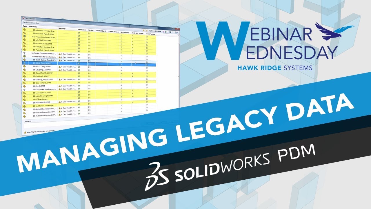 SOLIDWORKS PDM: Managing Legacy Data - YouTube