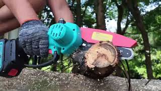 6-Inch Brushless Mini Chainsaw Cutting Wood | Cordless Battery Chainsaw for Yard Work
