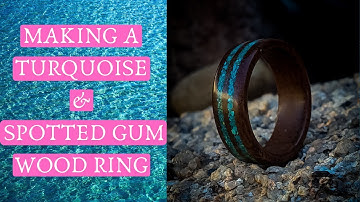Making a Ring with a double Turquoise inlay on a lathe