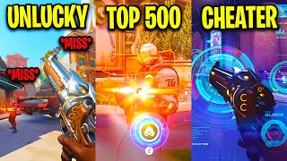 Unlucky VS Top500 VS Cheater - Overwatch