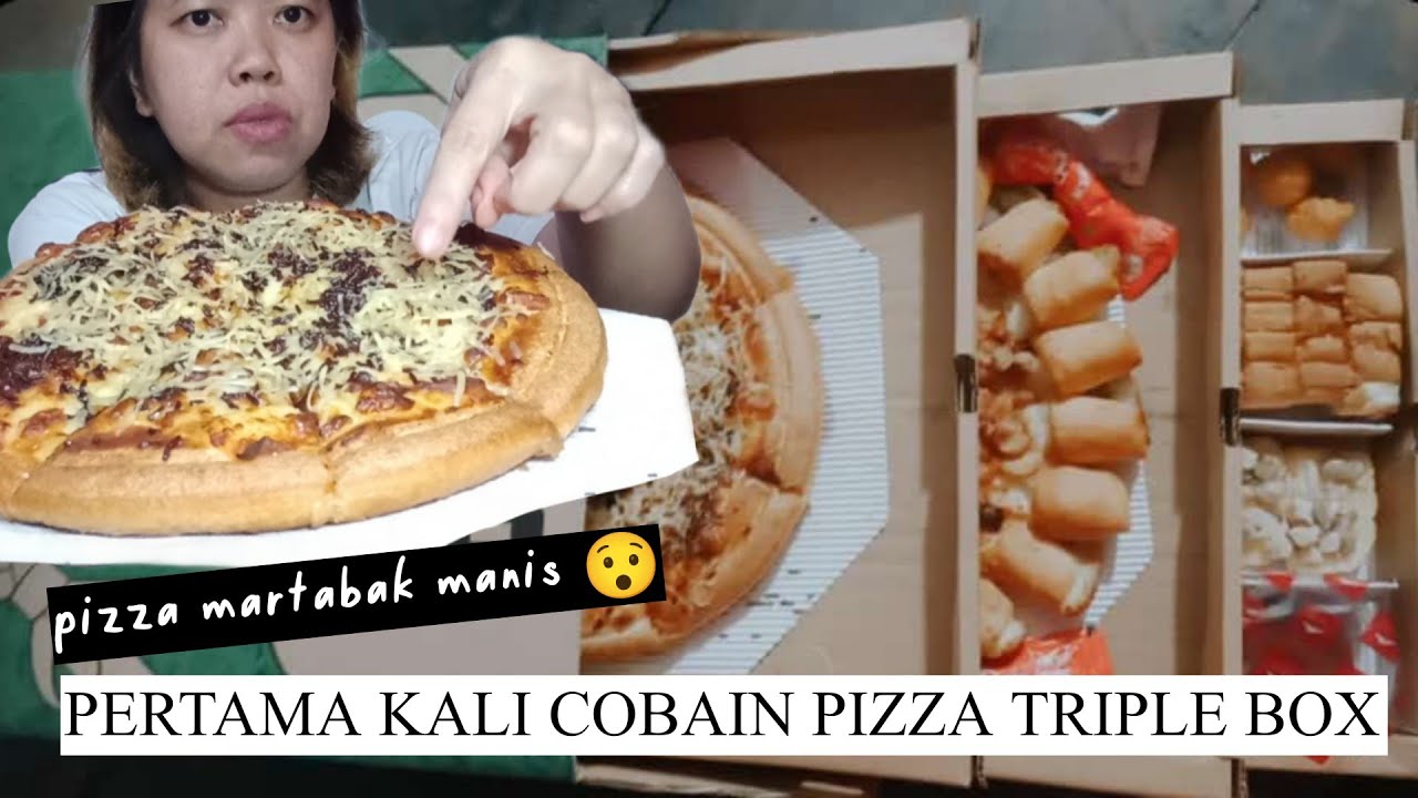 UNBOXING & REVIEW PIZZA HUT TRIPLE BOX YouTube