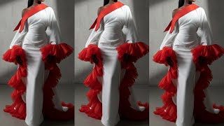 How to make this Butterfly Bubu with Ruffles, Rolled up Collar and Snatched Waistline