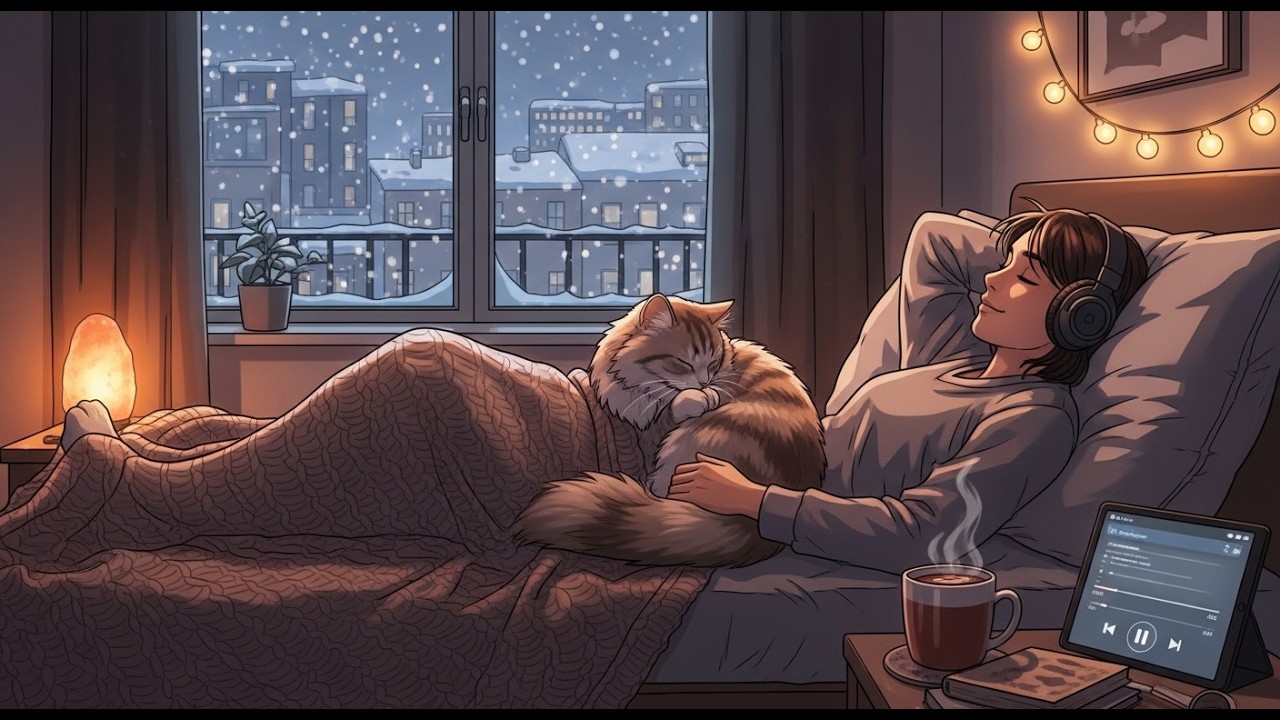 Lofi, calm, ambient, and sleep-focused music for deep rest, helping to relax, sleep, and slow down.