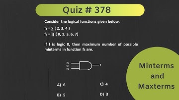 Minterms and Maxterms in Boolean Expression | Quiz # 378