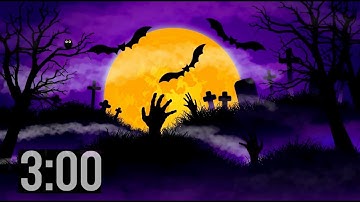3 Minute Halloween Countdown Timer (with Music) | Vampires | Ghosts | Haunted House
