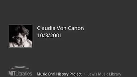 Claudia Von Canon interview, 10/3/2001