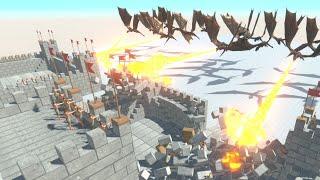 20 Dragons vs 100 Human Army Animal Revolt Battle Simulator