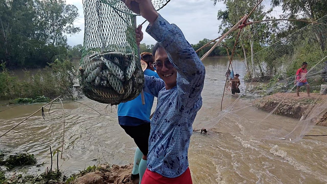 ไม่น่าเชื่อยกยอปลาไม่ถึง 10 นาที ได้ปลาเต็มถังสี  Adventure in the Water! Let's Go Fishing.