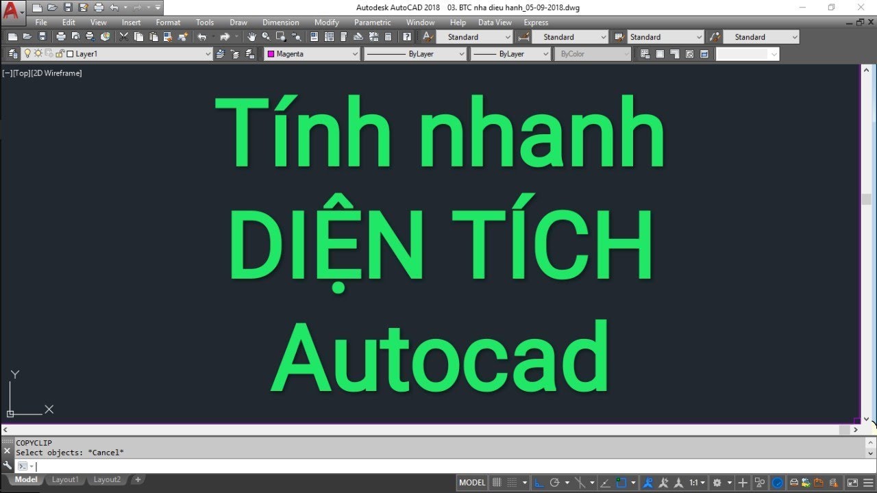 Tính diện tích trong Autocad - Mẹo cad - youtube