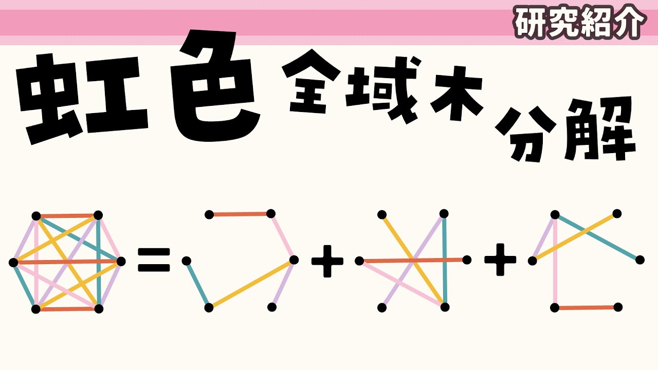 グラフ理論 研究紹介】辺着色グラフの虹色全域木とその拡張について【グラフ理論