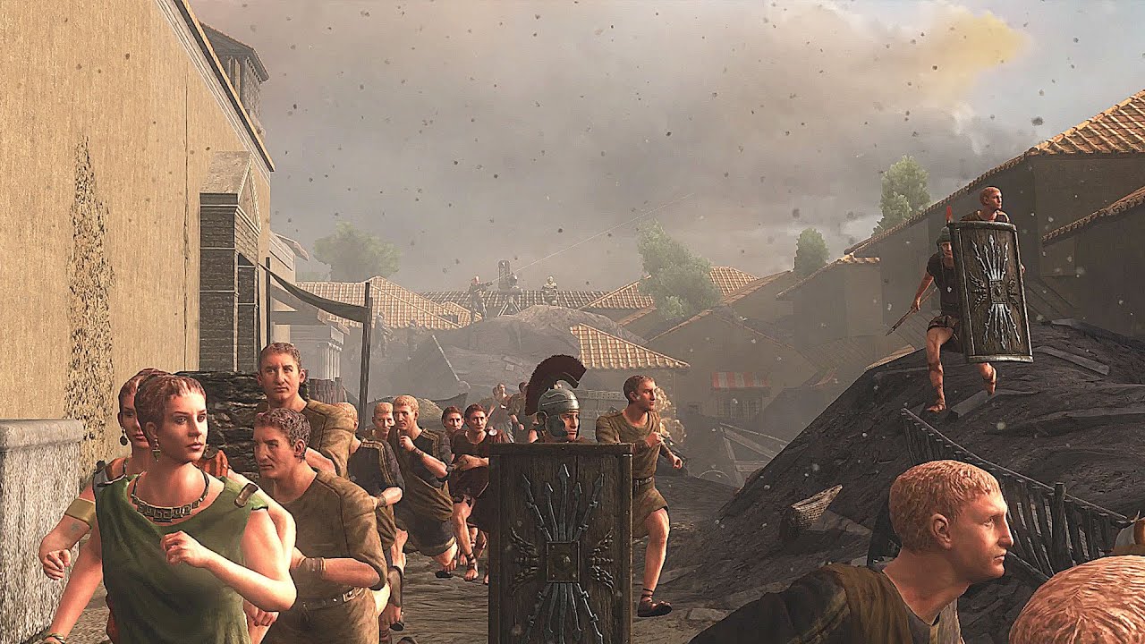 Roman Machine Battle of Pompeii | Romans vs Machine Guns and Mount Vesuvius | Darkest ...