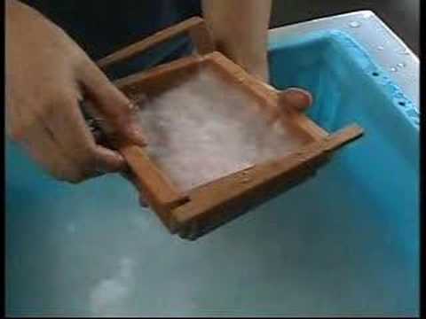 手漉き和紙はがきの作り方 Youtube
